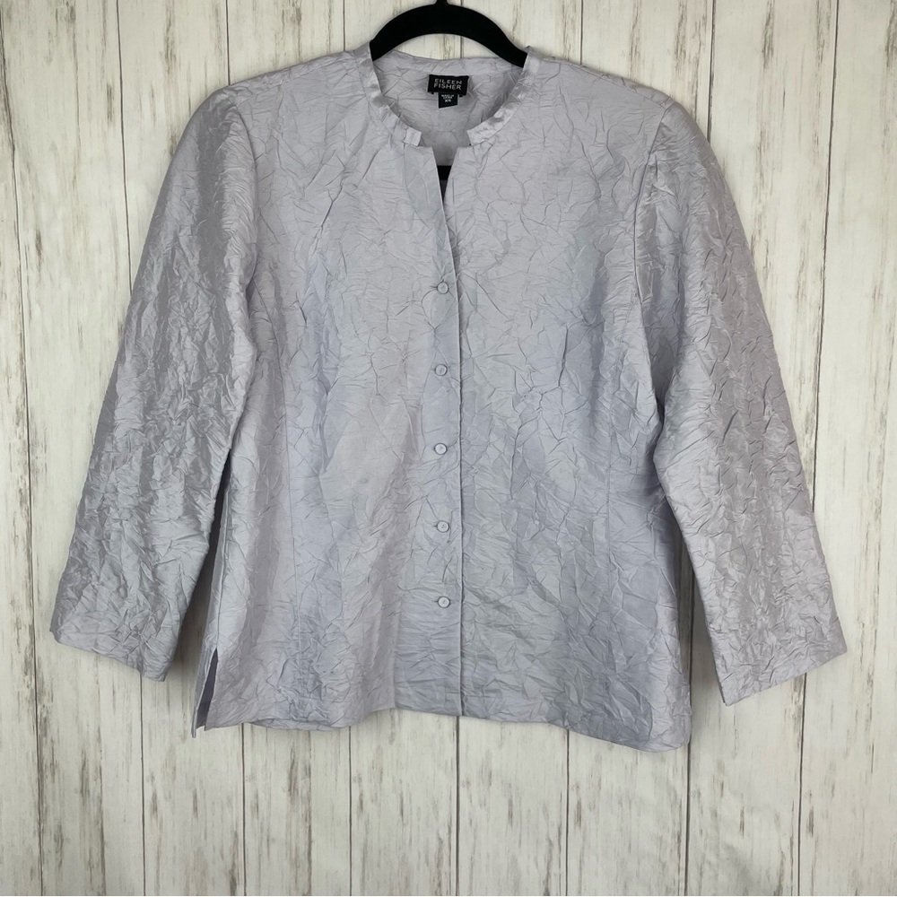 Eileen Fisher periwinkle 100% silk top XS